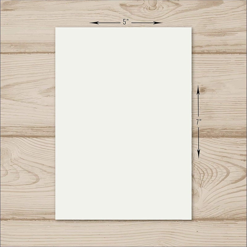 Hamilco Card Stock Blank Note Cards with Envelopes Flat 5" x 7" Cream Cardstock Paper 80lb Cover - 100 Pack - Image 3